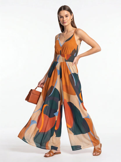 Riviera Backless Wide-Leg Jumpsuit with Pockets - Jamota