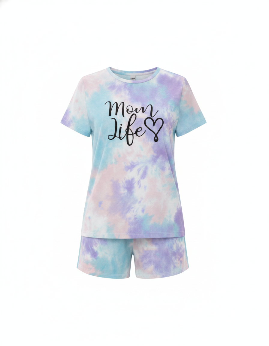 Soft-Stretch Tie-Dye Pajama Set for Women | Comfortable Loungewear wit - Jamota