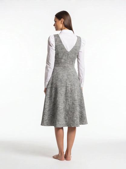 Elegant A-Line Cocktail Dress with Lace Accents and Sleeveless Design by Jamota Dresses Dresses