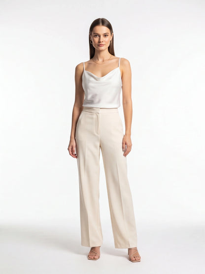Elegant Silk Cowl Neck Camisole with Adjustable Straps & Luxurious Fin by Jamota Camisoles Camisoles