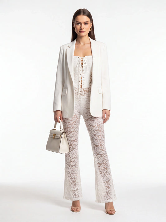 Elegant Sheer Lace Jumpsuit for Women | Stylish & Comfortable Fit by Jamota One-Pieces Jumpsuits
