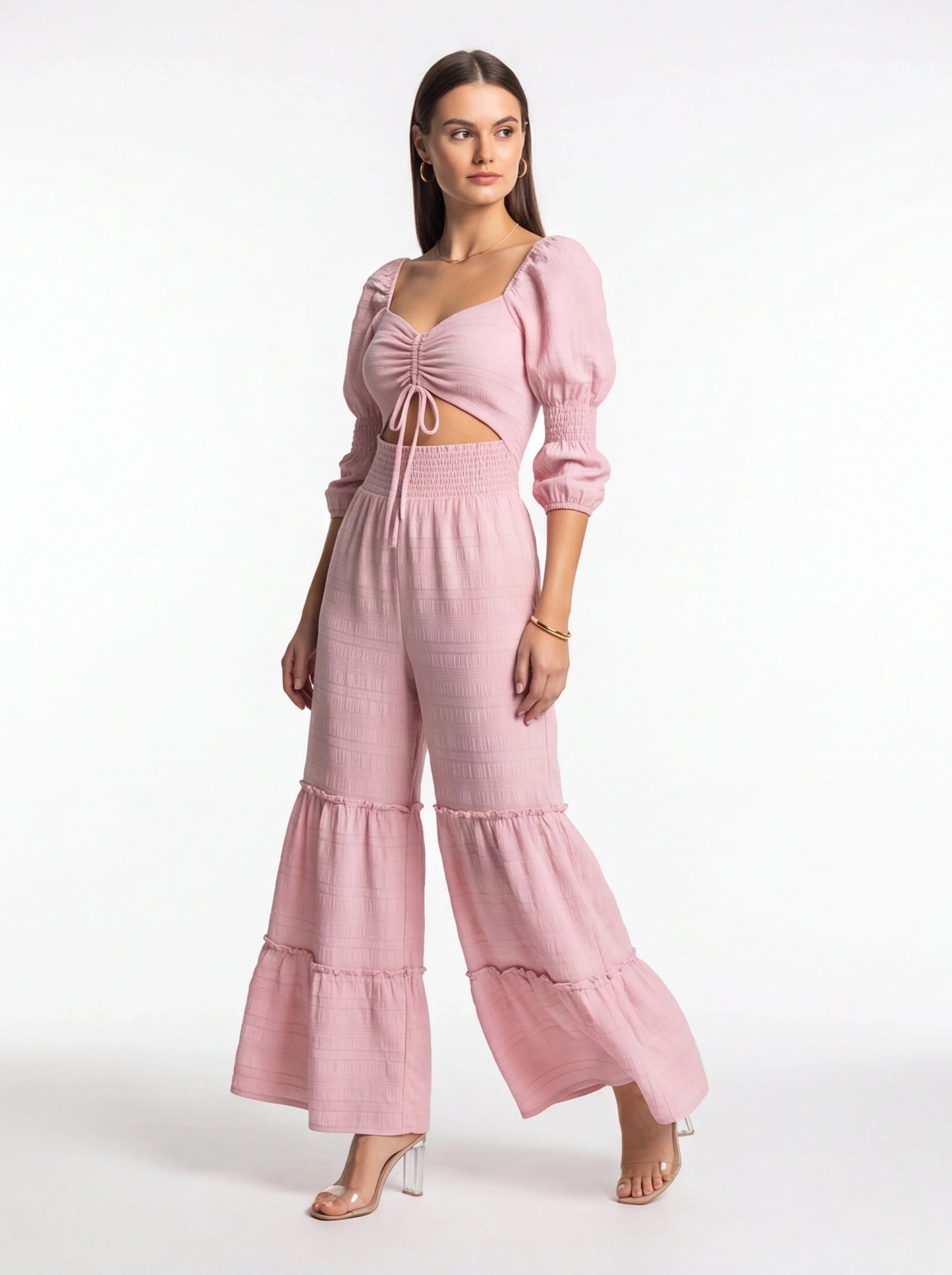 Elegant Wide-Leg Jumpsuit for Women with Pockets & Adjustable Straps by Jamota One-Pieces Jumpsuits