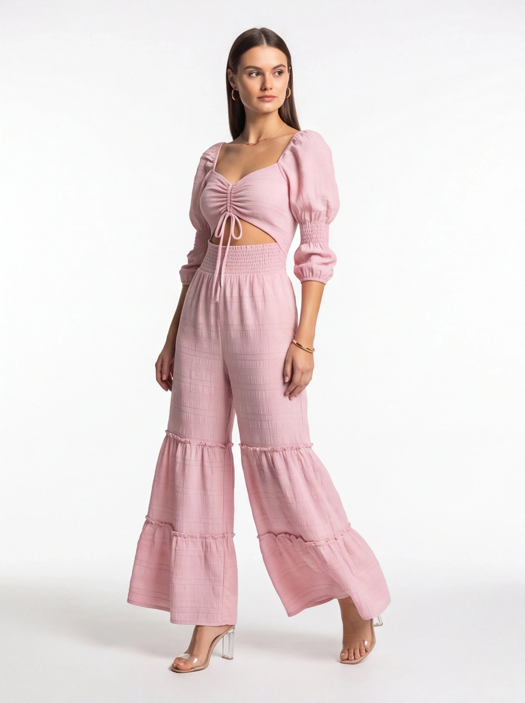 Elegant Wide-Leg Jumpsuit for Women with Pockets & Adjustable Straps by Jamota One-Pieces Jumpsuits