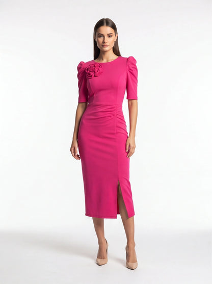Chic Floral Bodycon Cocktail Dress with Elegant Fit and Stretch Fabric by Jamota Dresses Casual Dresses