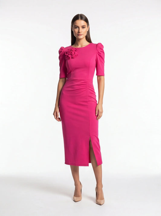 Chic Floral Bodycon Cocktail Dress with Elegant Fit and Stretch Fabric by Jamota Dresses Casual Dresses