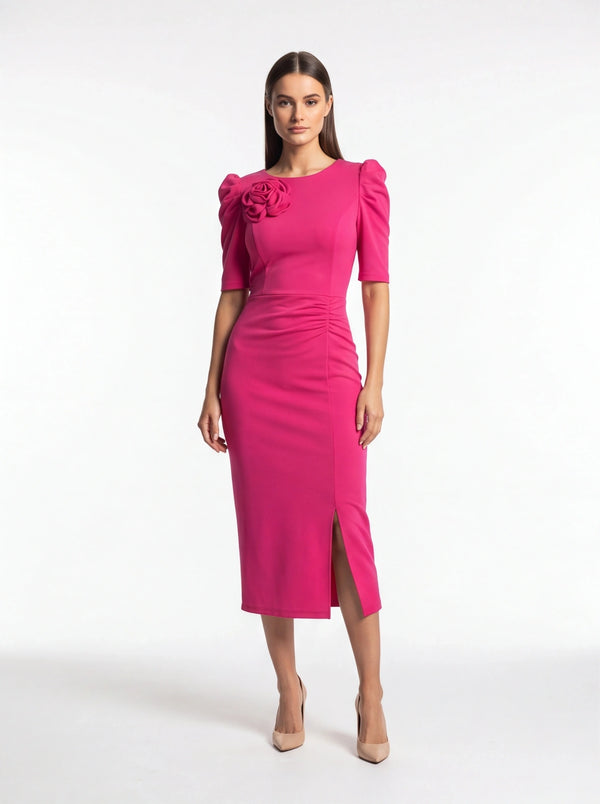 Chic Floral Bodycon Cocktail Dress with Elegant Fit and Stretch Fabric
