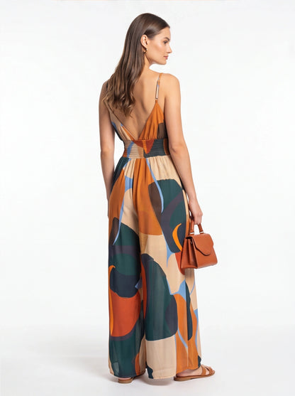Riviera Backless Wide-Leg Jumpsuit with Pockets - Jamota