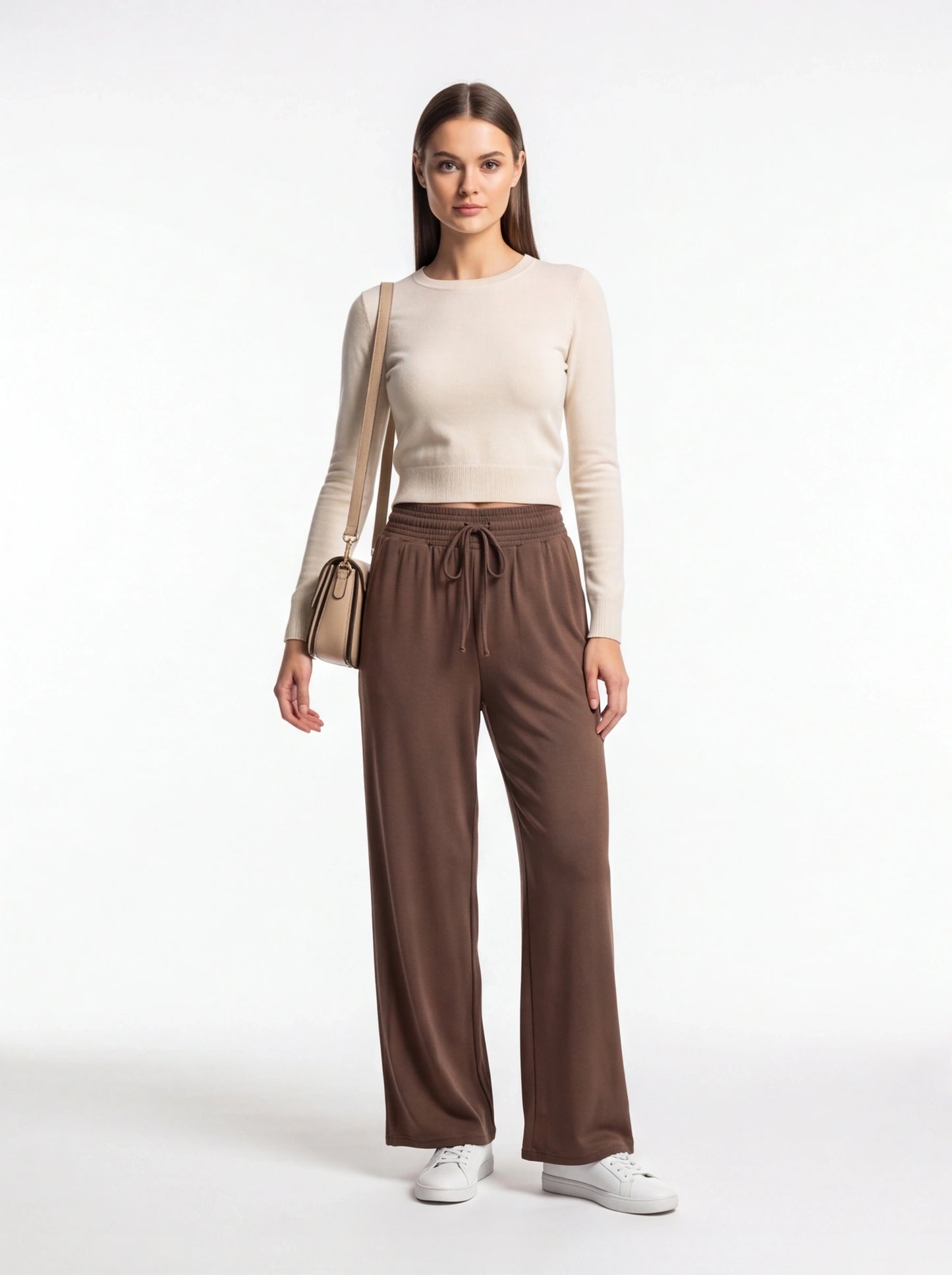 Comfortable Relaxed Wide Leg Pants with Soft Fabric and Elastic Waist
