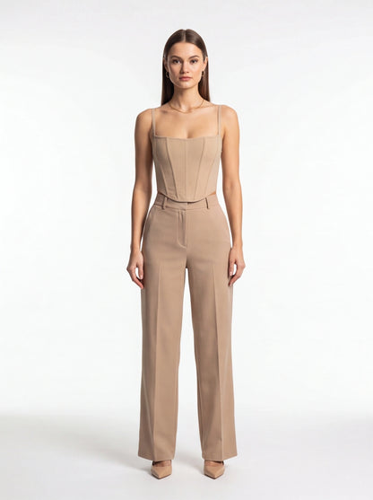 Strapless Sculpted Corset Top with Structured Support - Jamota
