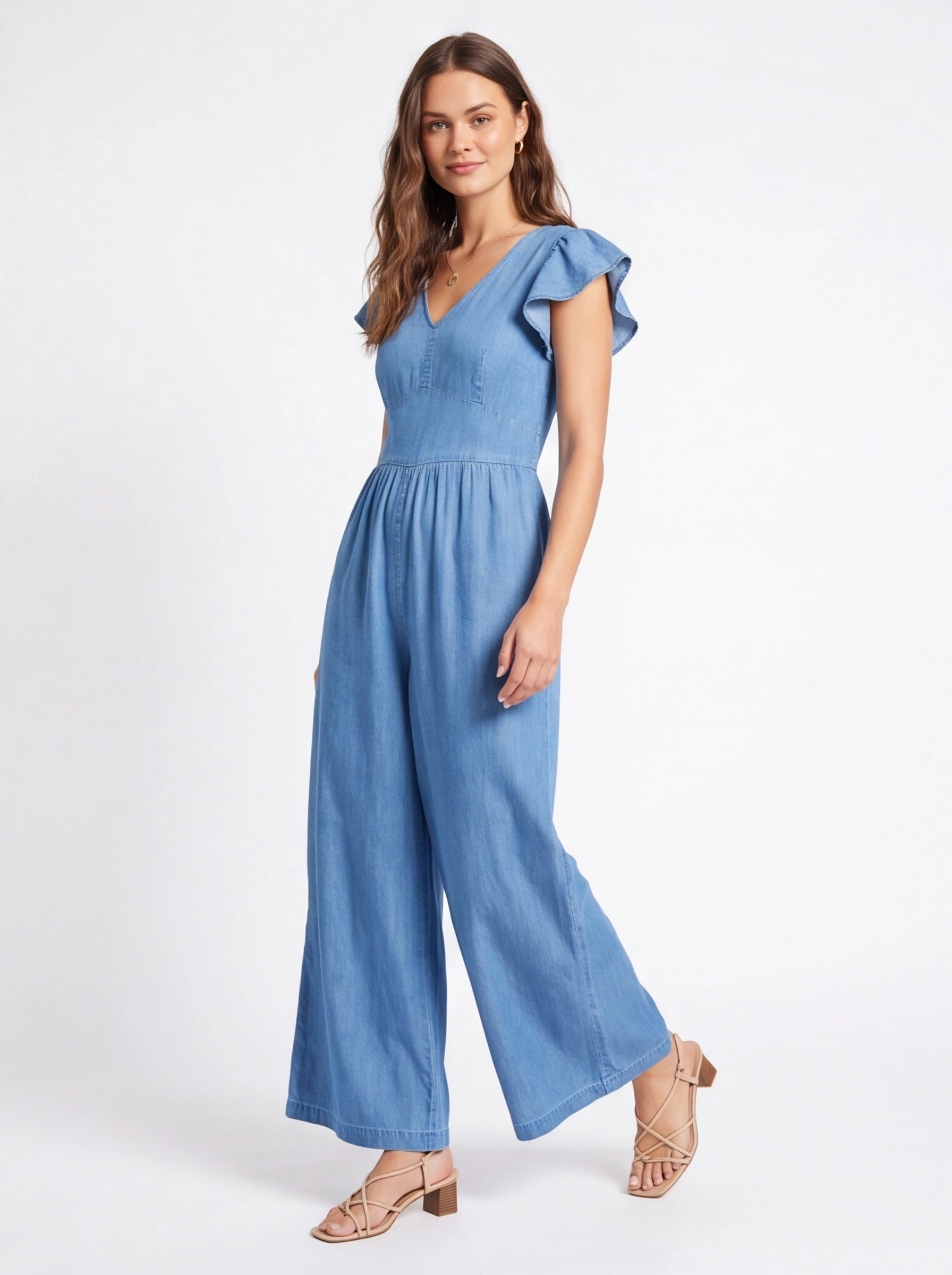 Chic Casual Wide-Leg Jumpsuit with Adjustable Straps & Pockets by Jamota One-Pieces Jumpsuits