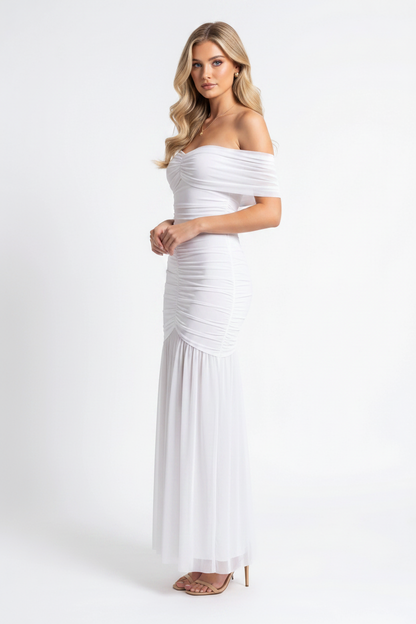 Elegant Slim Fit Evening Dress with Cap Sleeves and Knee-Length Hem by Jamota Dresses Evening Dresses