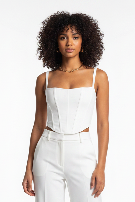 Strapless Sculpted Corset Top with Structured Support - Jamota