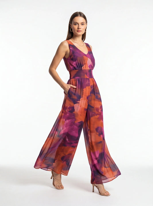 Elegant Tie Dye Women's Jumpsuit | Lightweight & Comfortable Fit - Jamota