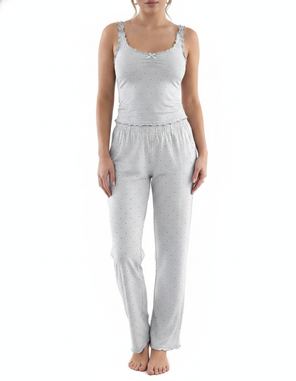 Women's Pajama Set with Pockets & Soft Viscose Blend for Comfort - Jamota