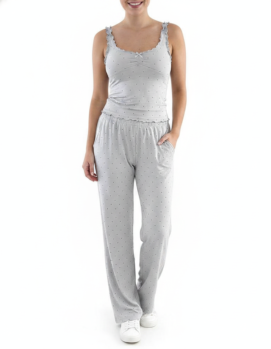 Women's Pajama Set with Pockets & Soft Viscose Blend for Comfort - Jamota