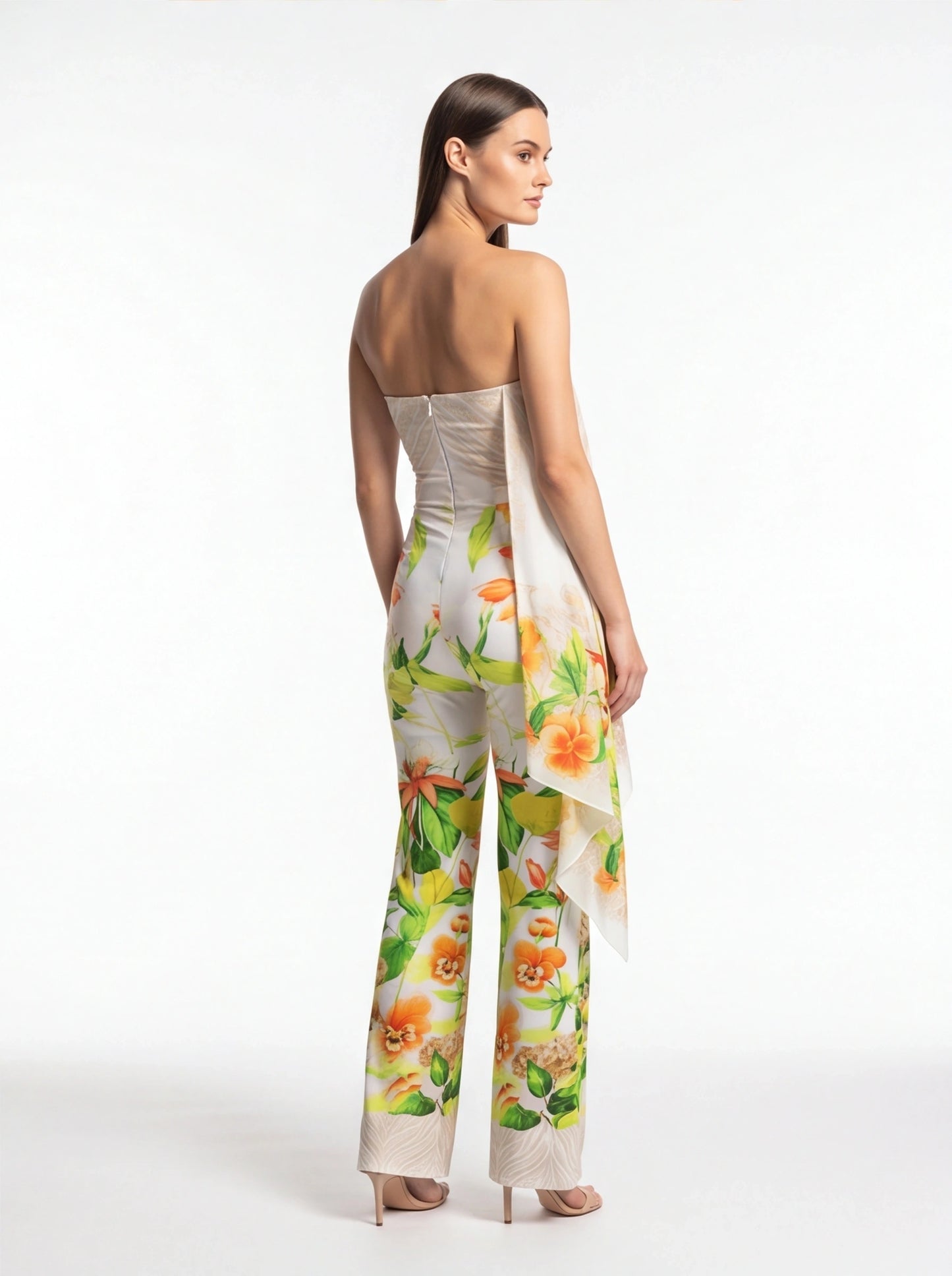 Elegant Tropical Floral Jumpsuit for Women - Lightweight & Comfortable by Jamota One-Pieces Jumpsuits