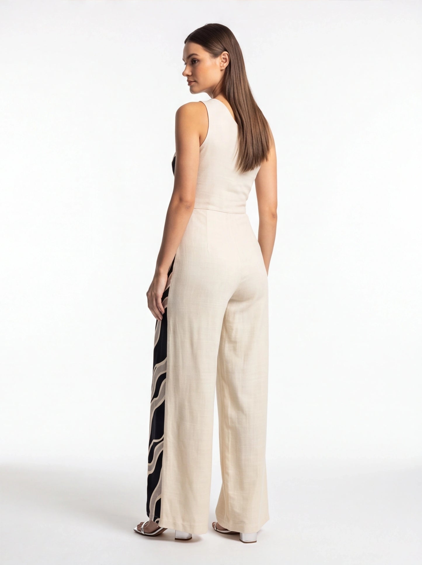Chic Colorblock Wide-Leg Jumpsuit for Women | Elegant Design, Comforta by Jamota One-Pieces Jumpsuits