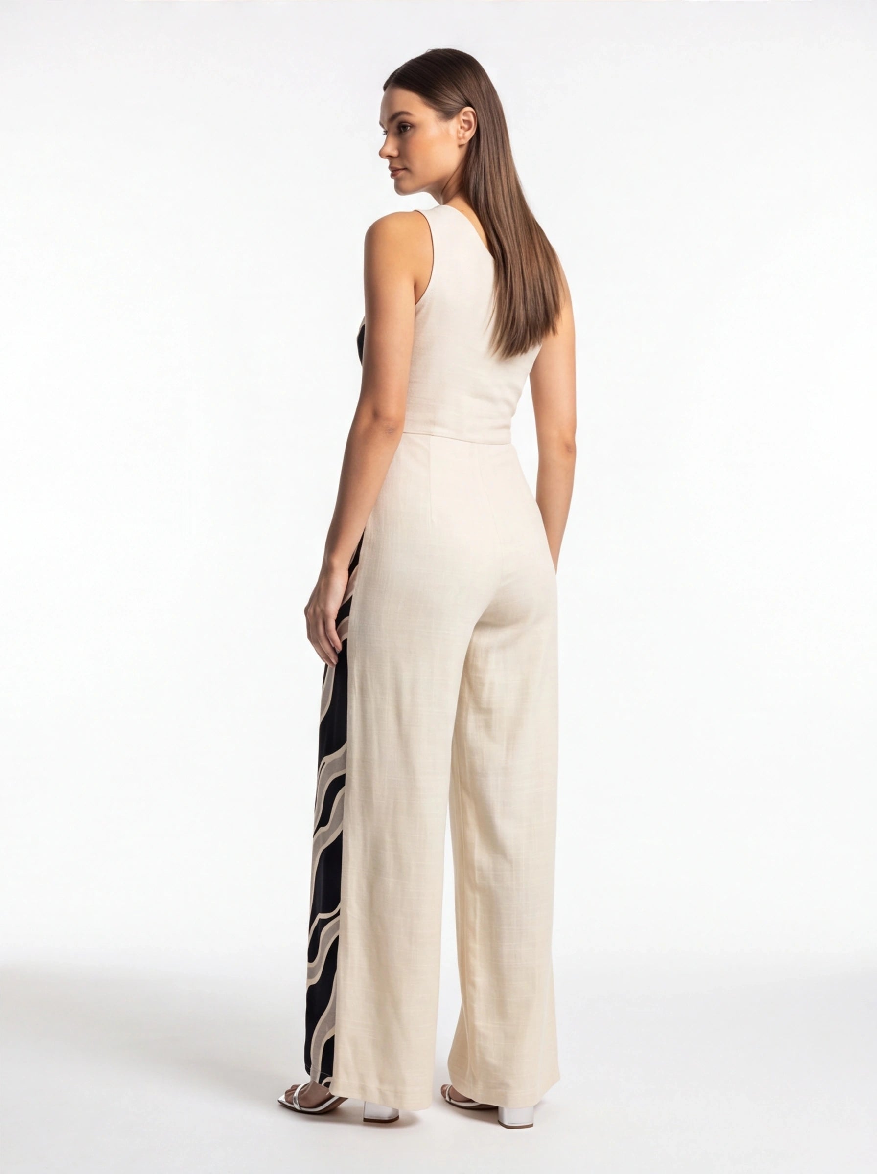 Chic Colorblock Wide-Leg Jumpsuit for Women | Elegant Design, Comforta by Jamota One-Pieces Jumpsuits
