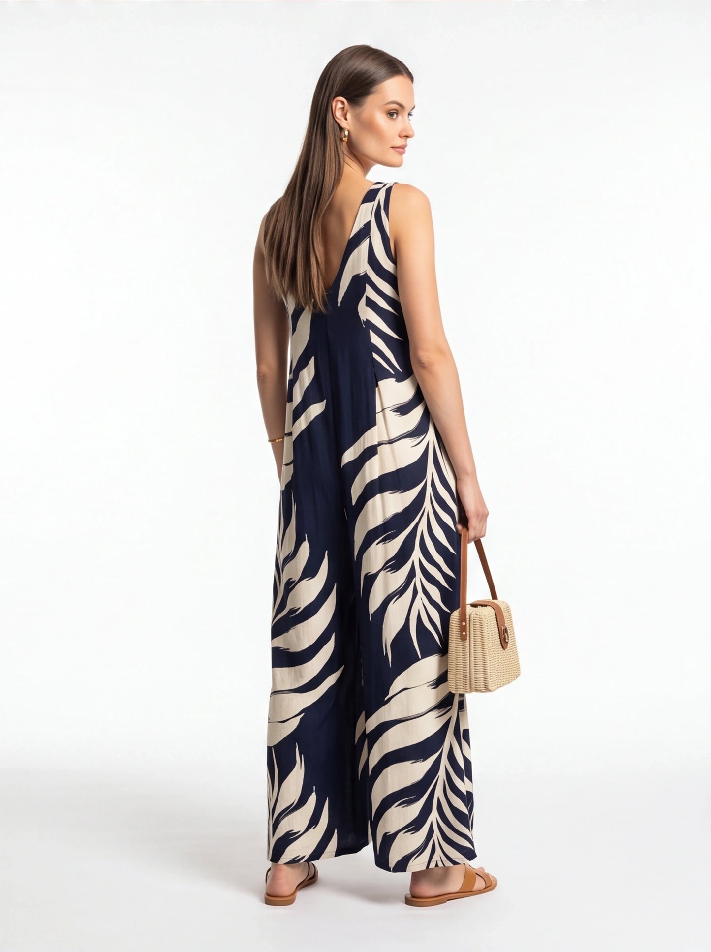 Stylish Tropical Print Jumpsuit for Women | Comfortable & Versatile by Jamota One-Pieces Jumpsuits