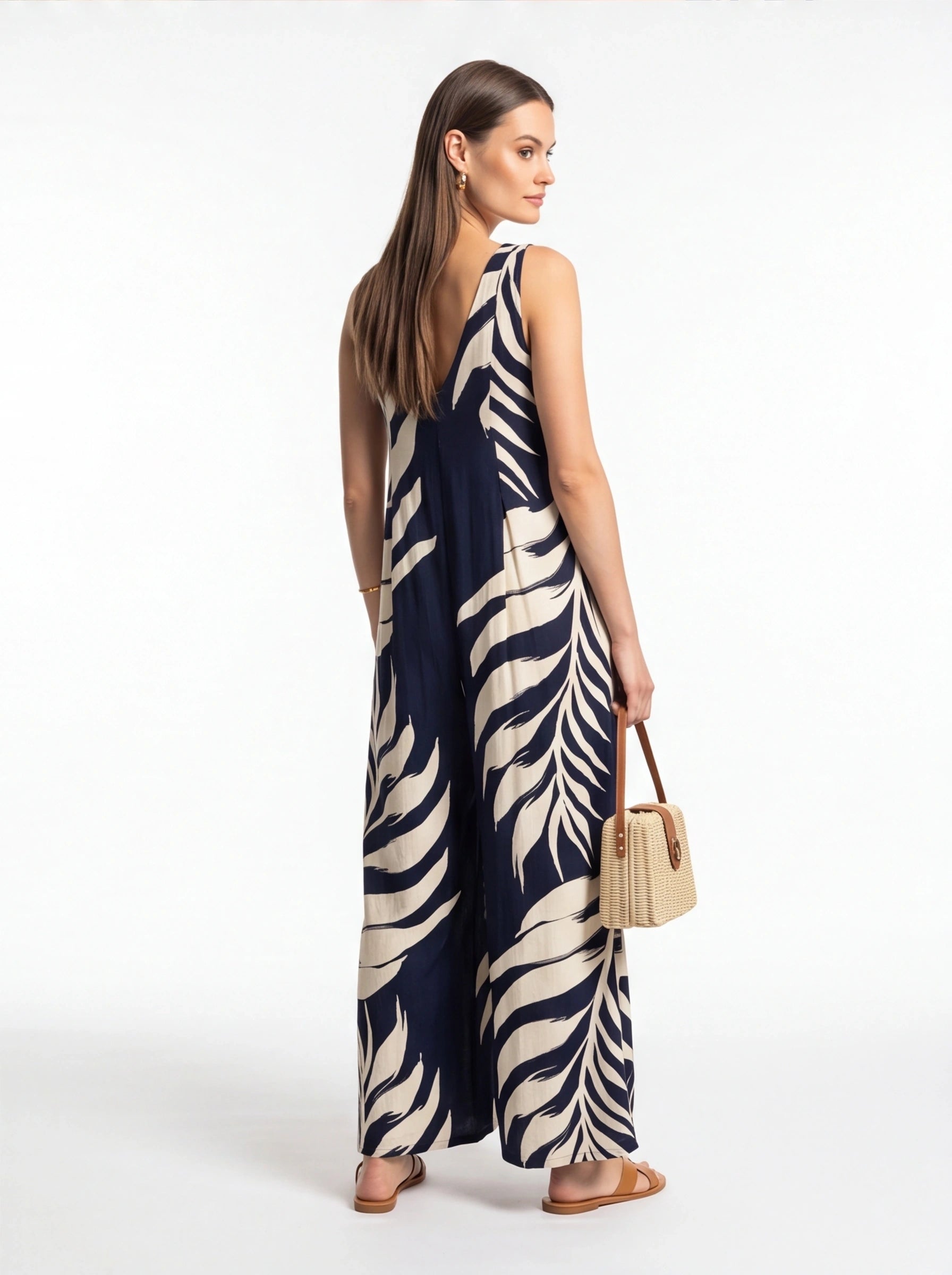 Stylish Tropical Print Jumpsuit for Women | Comfortable & Versatile by Jamota One-Pieces Jumpsuits