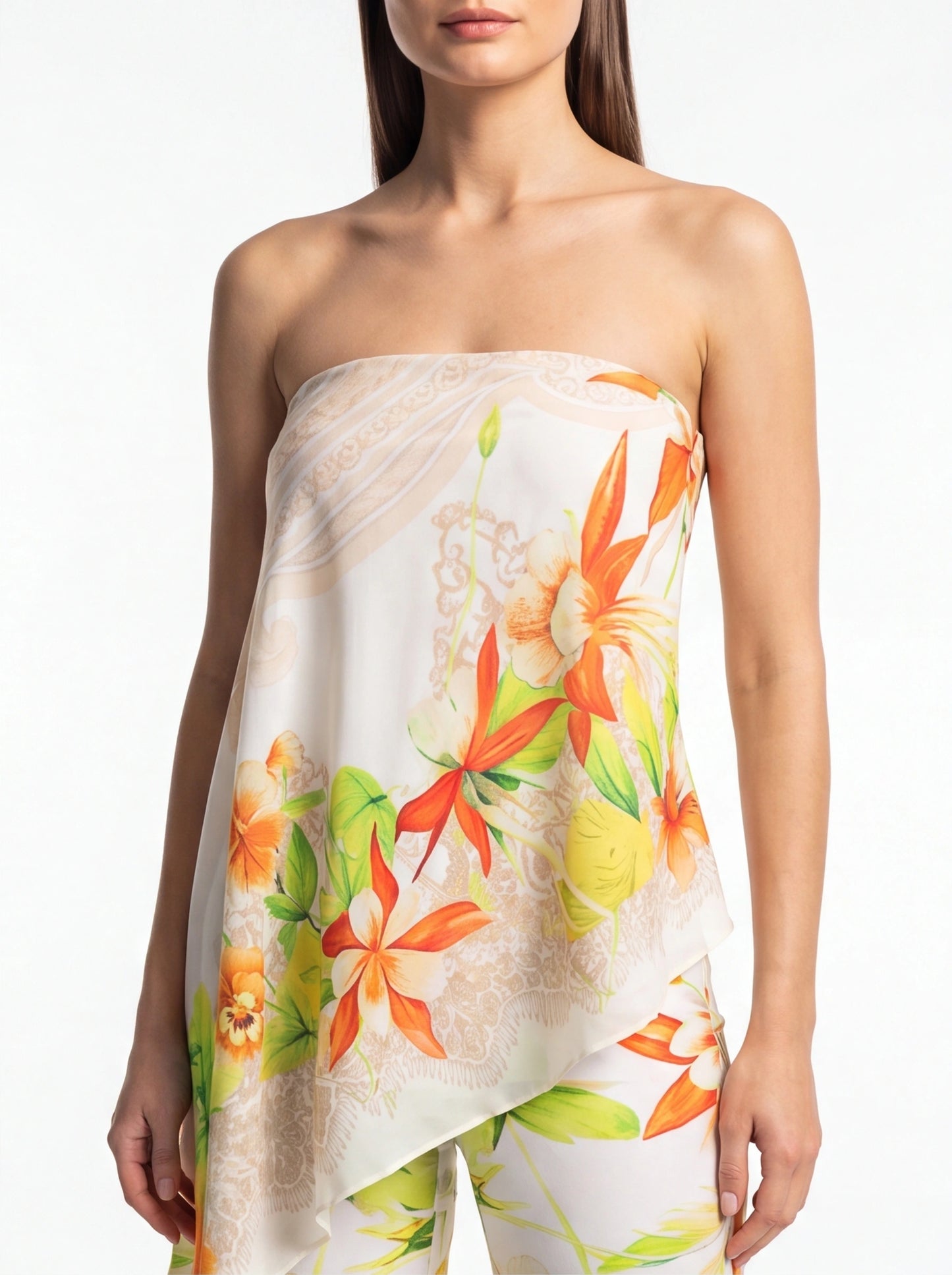Elegant Tropical Floral Jumpsuit for Women - Lightweight & Comfortable by Jamota One-Pieces Jumpsuits