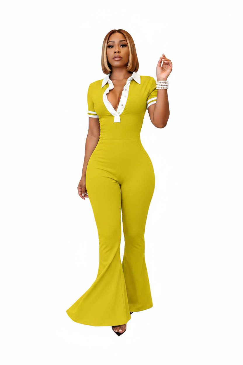 Elegant Flared Leg Jumpsuit for Women | Comfortable Fit & Versatile St by Jamota One-Pieces Women's Jumpsuits