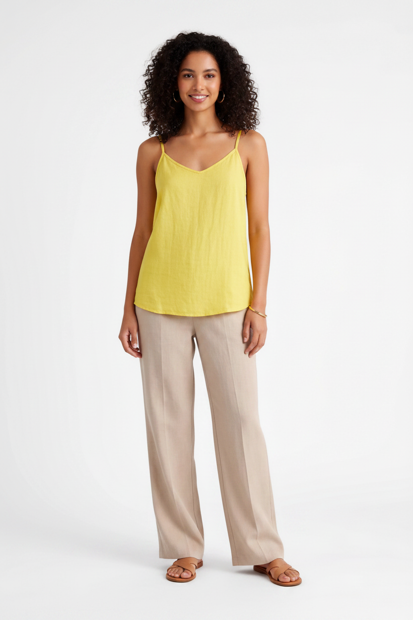 Chic Lightweight Linen Tank Top | Breathable Fabric & Versatile Design by Jamota Tank Tops Shirts & Blouses