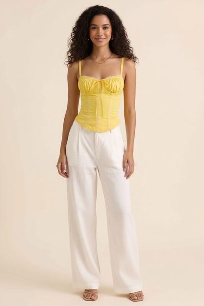 Elegant Structured Corset Cami Top with Adjustable Straps & Breathable by Jamota Tank Tops Camisoles