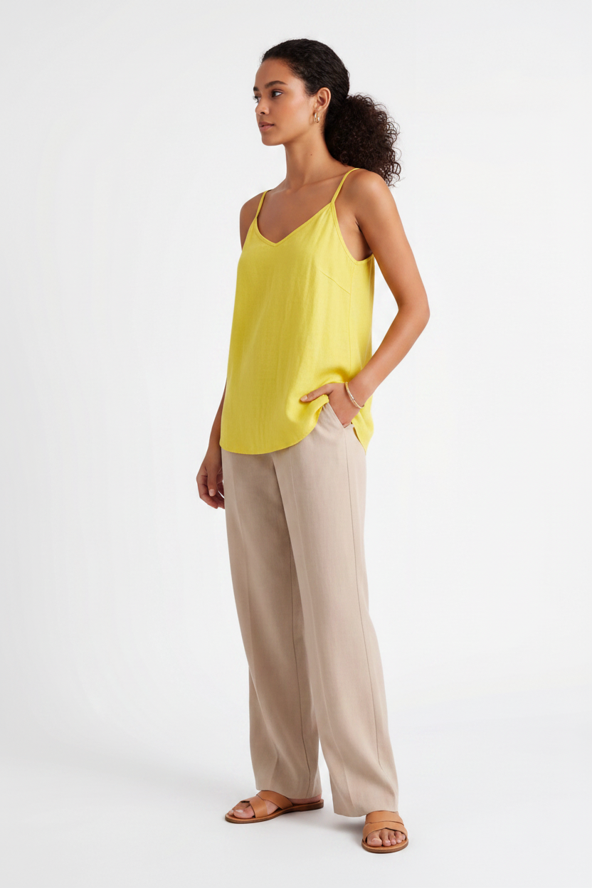 Chic Lightweight Linen Tank Top | Breathable Fabric & Versatile Design by Jamota Tank Tops Shirts & Blouses