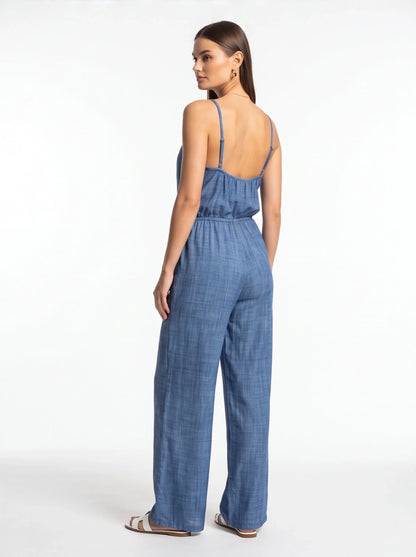 Stylish Lightweight Summer Jumpsuit with Pockets & Adjustable Straps by Jamota One-Pieces Jumpsuits & Rompers