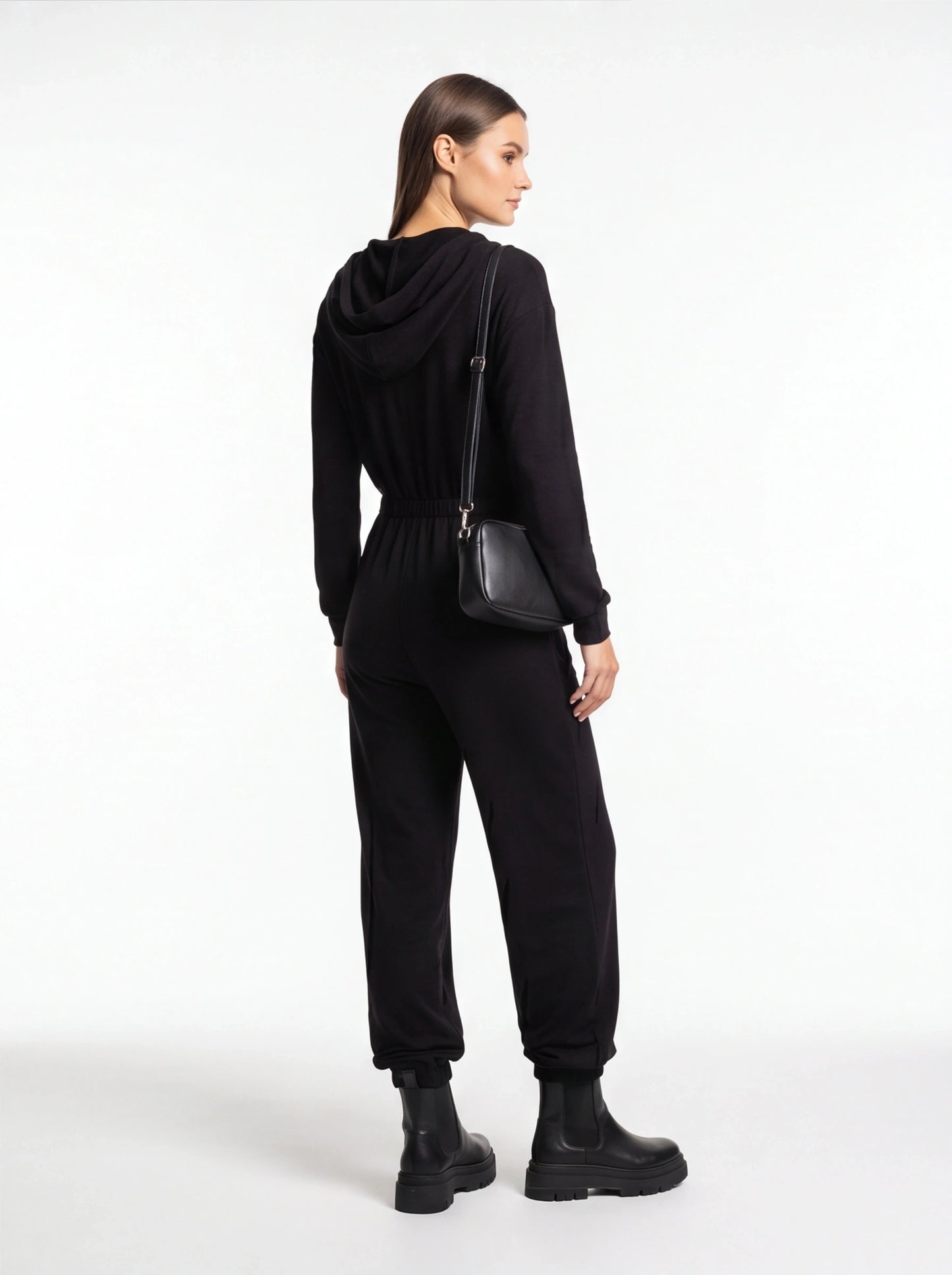 Trendy Hooded Cuffed Jumpsuit for Women | Soft Fabric & Adjustable Wai by Jamota One-Pieces Jumpsuits