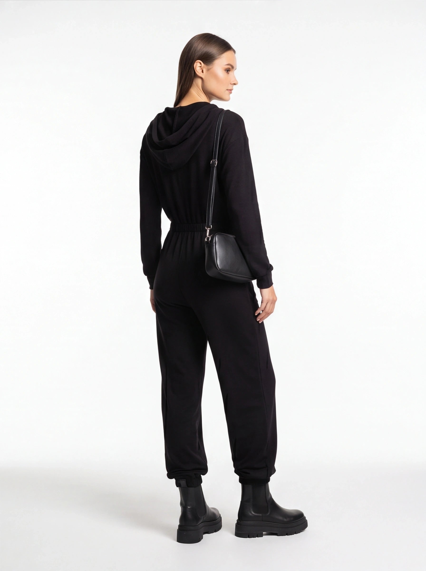 Trendy Hooded Cuffed Jumpsuit for Women | Soft Fabric & Adjustable Wai by Jamota One-Pieces Jumpsuits